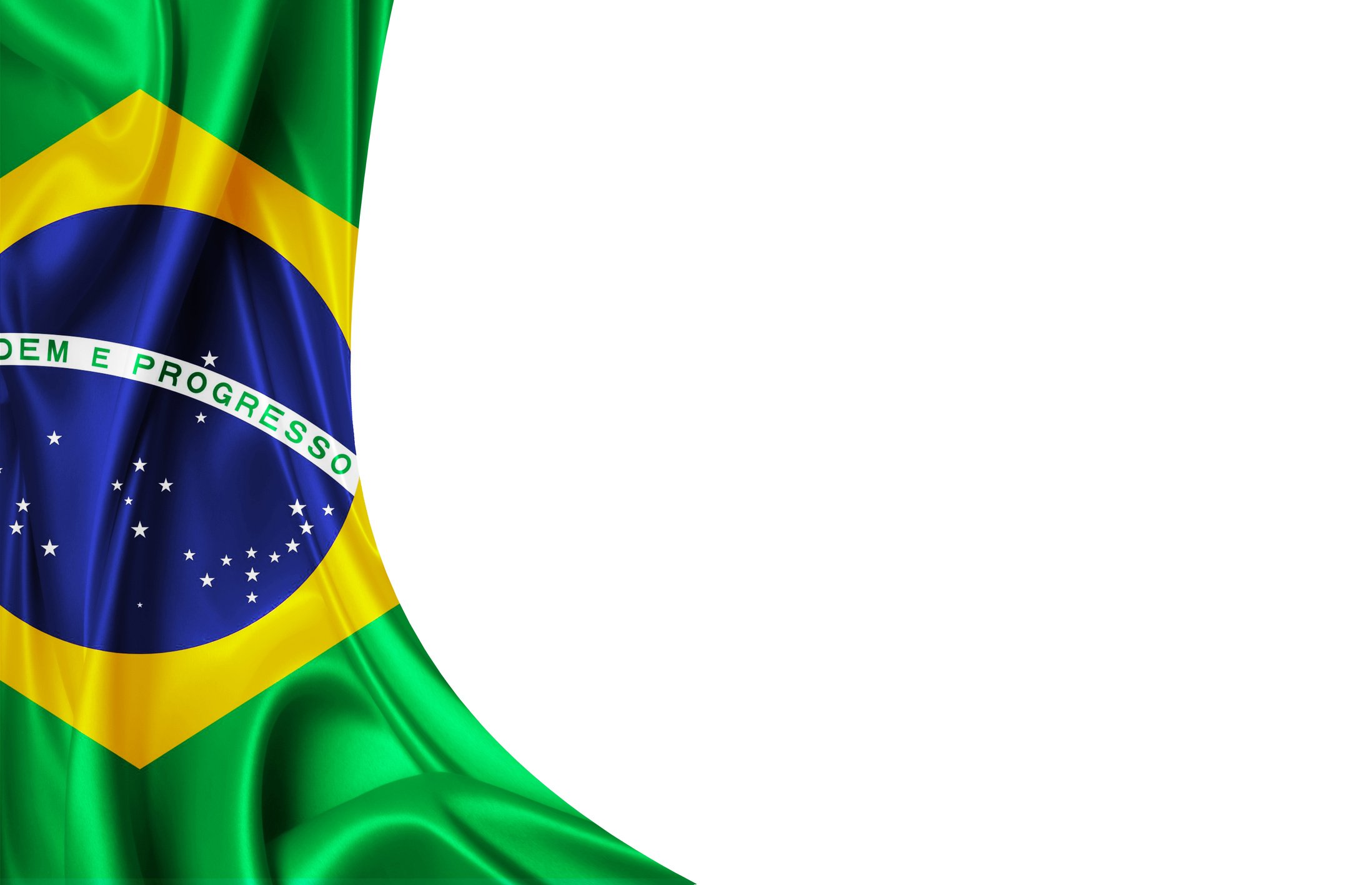 Brazil flag of silk illustration